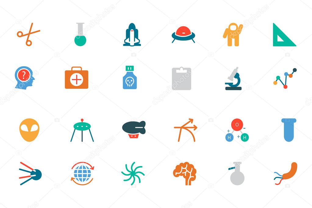 Science Colored Vector Icons 4