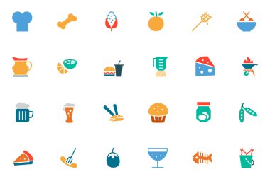 Food and Drinks Vector Colored Icons 5