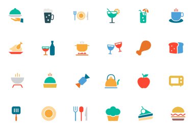 Food and Drinks Vector Colored Icons 1