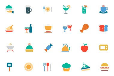 Food and Drinks Vector Colored Icons 1 clipart