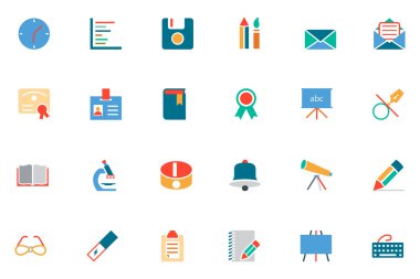 Vektör simgeler 11 eğitim renkte