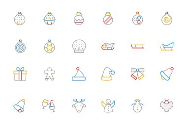 Christmas Colored Outline Icons 2