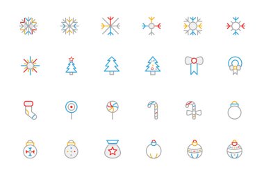 Christmas Colored Outline Icons 1