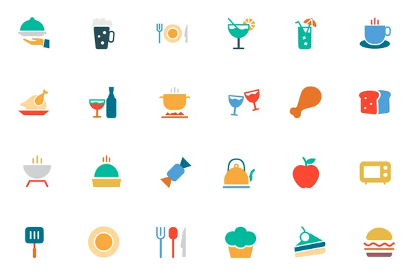 Food and Drinks Vector Colored Icons 1 — ストックベクタ