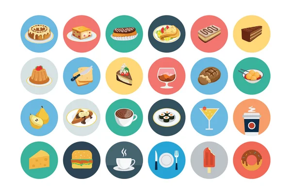 Food Flat Vector Icons 1 — Stock Vector