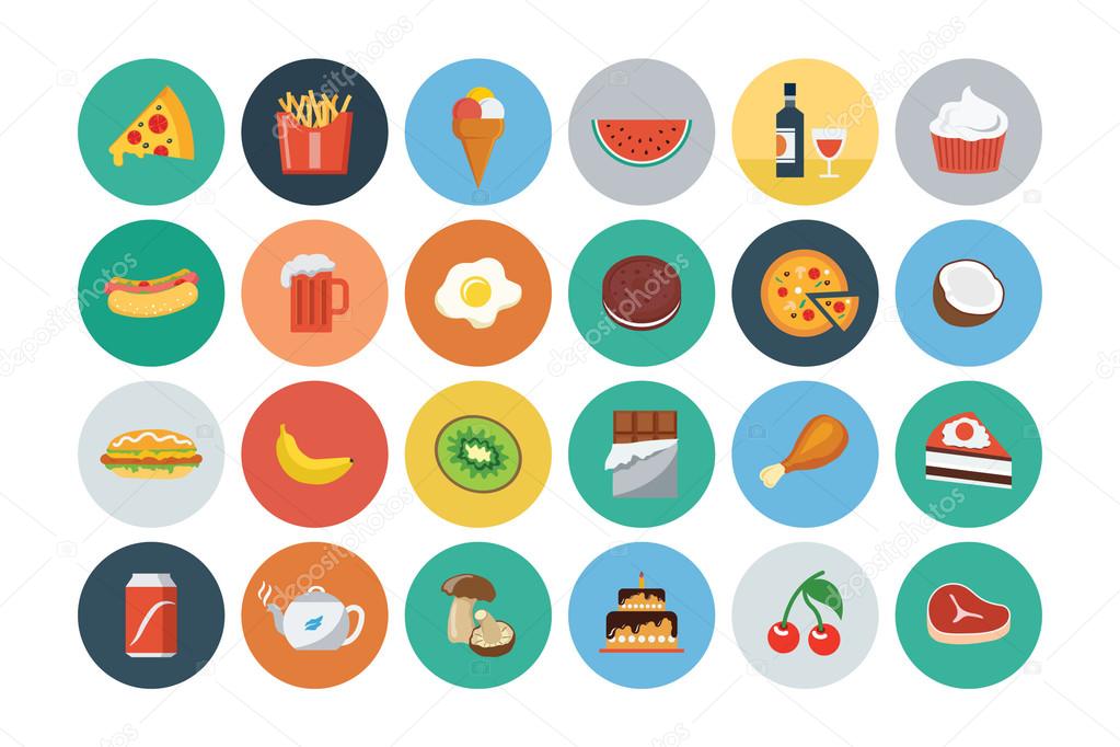 Food Flat Vector Icons 2