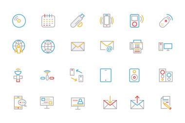 Communication Colored Outline Vector Icons 7