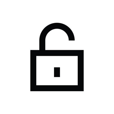 Açık asma kilit vektör simgesi