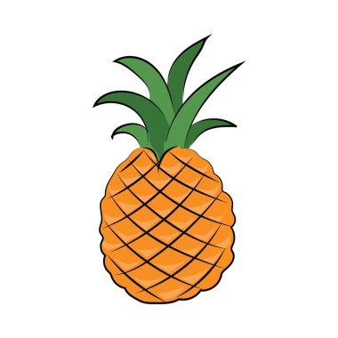 ananas yarım yamalak renkli vektör simgesi