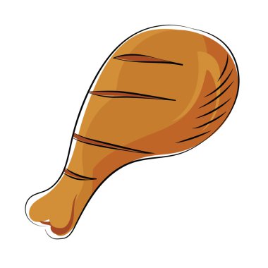 bacak parçası el çekilmiş renkli vektör simgesi