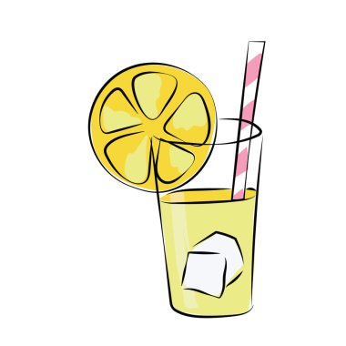 Lemonade Colored Sketchy Vector Icon clipart