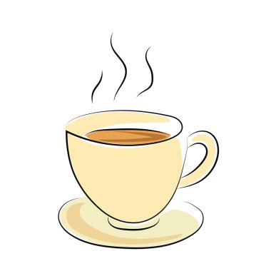 Coffee Cup Sketchy Colored Vector Icon clipart