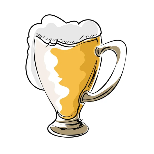 Beer Sketchy Colored Vector Icon — Stock Vector