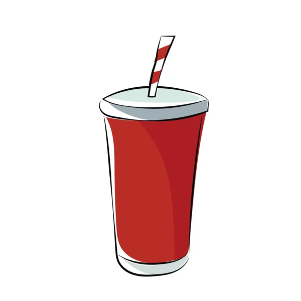 Juice Cup mão desenhada colorido vetor ícone — Vetor de Stock
