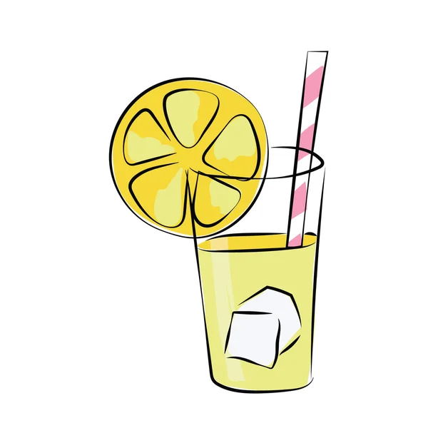 Lemonade Colored Sketchy Vector Icon — Stock Vector