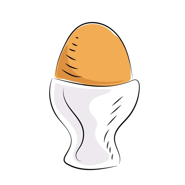 Egg cup gekleurde schetsmatig vector pictogram — Stockvector