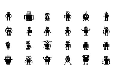 Robotlar vektör simgeler 3