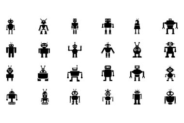 Robotlar vektör simgeler 2
