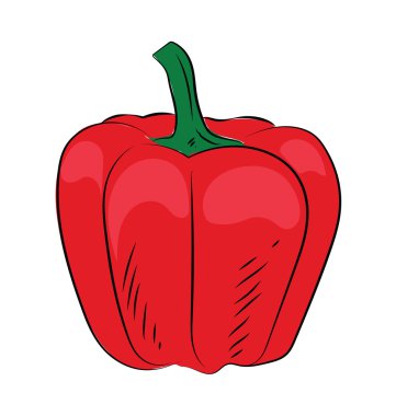 Capcicum Hand Drawn Vector Icon
