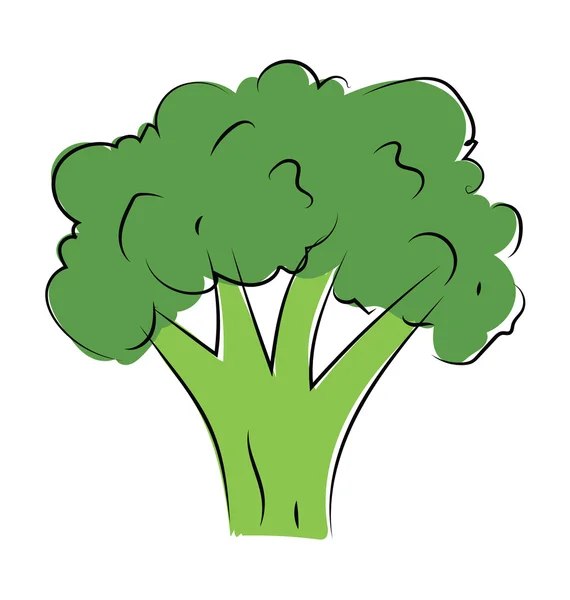 Icône vectorielle dessinée à la main brocoli — Image vectorielle