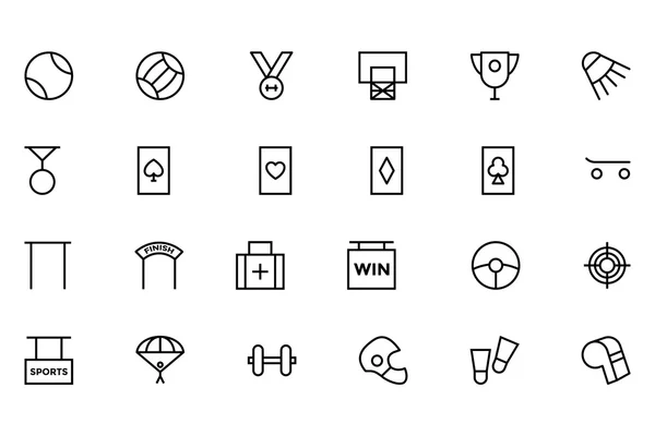 Sports Outline Vector Icons 5 — 스톡 벡터