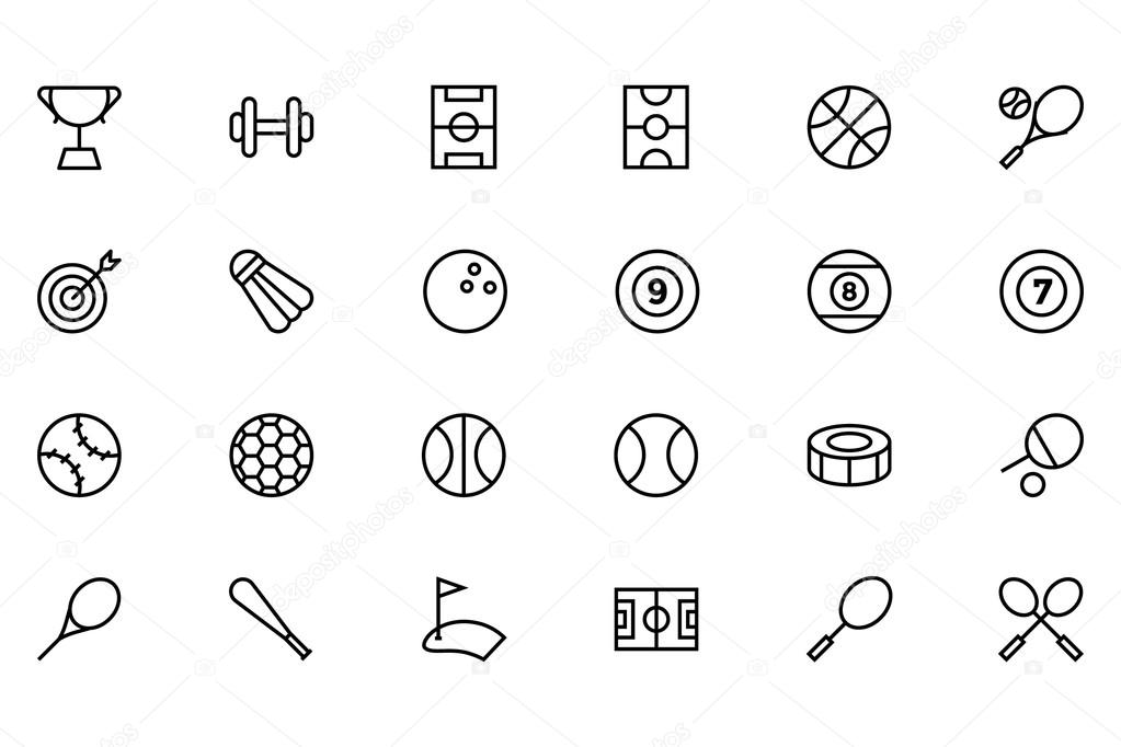 Sports Outline Vector Icons 1