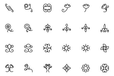 Flowers and Floral Line Vector Icons 4