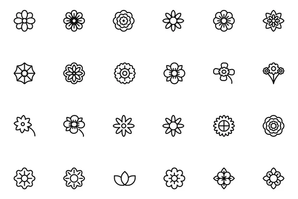 Flowers and Floral Line Vector Icons 1