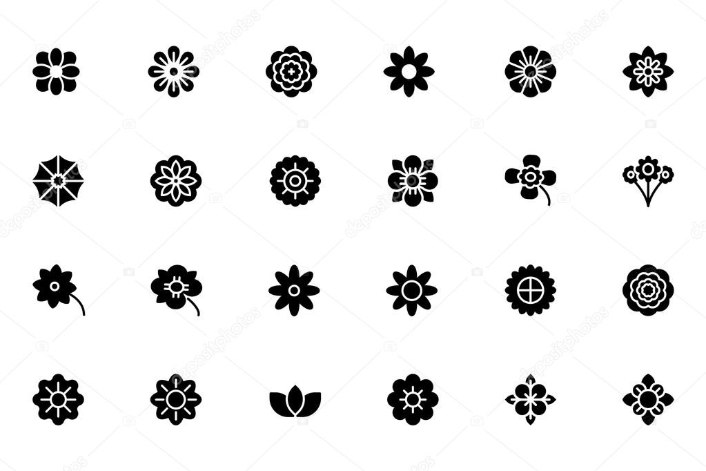 Flowers and Floral Vector Icons 1