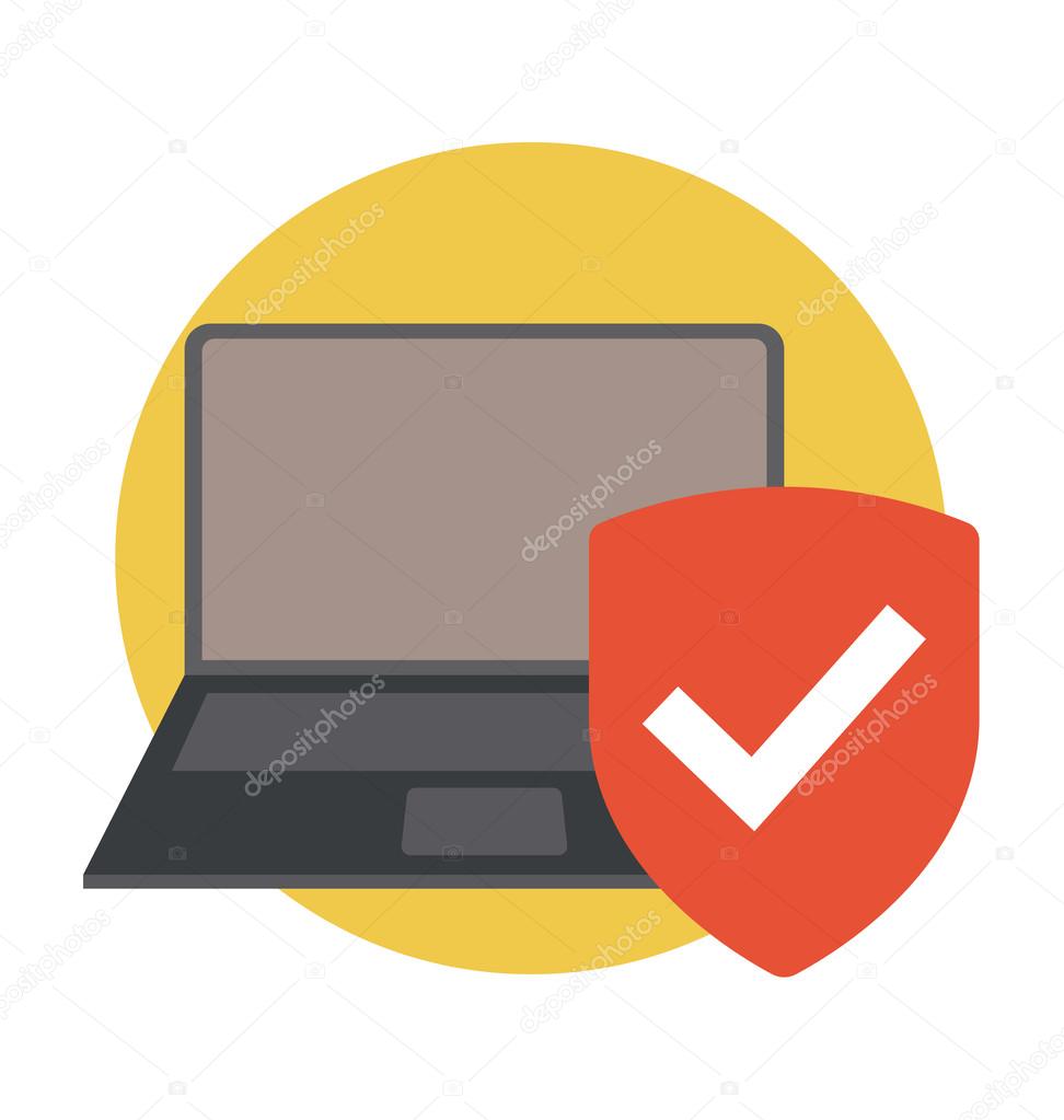 Laptop Security Vector Icon