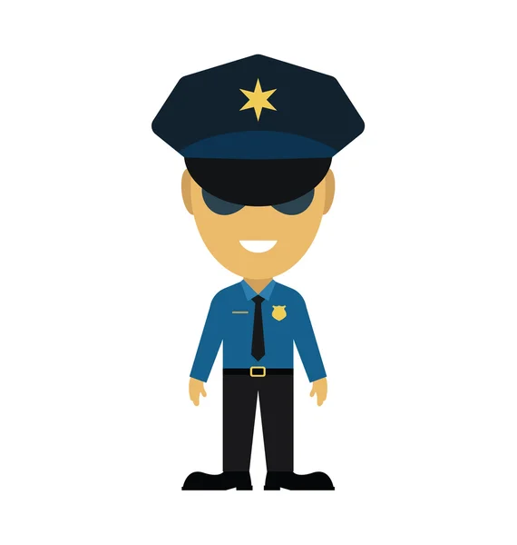 Oficial de Policía Vector Ilustración — Vector de stock