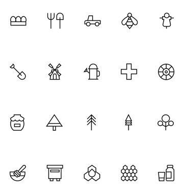 Agriculture Line Vector Icons 3 clipart