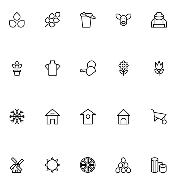 Agriculture Line Vector Icons 1 — Stock Vector