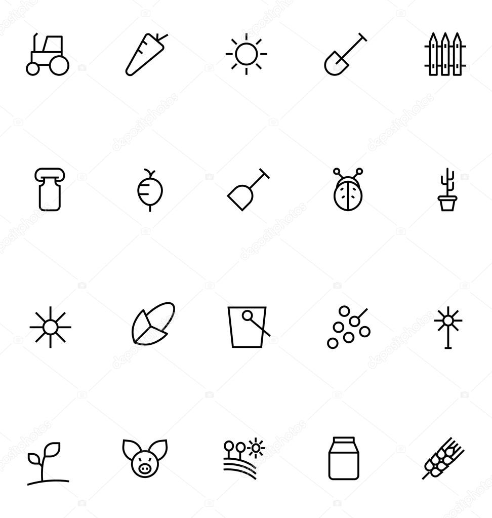 Agriculture Line Vector Icons 2