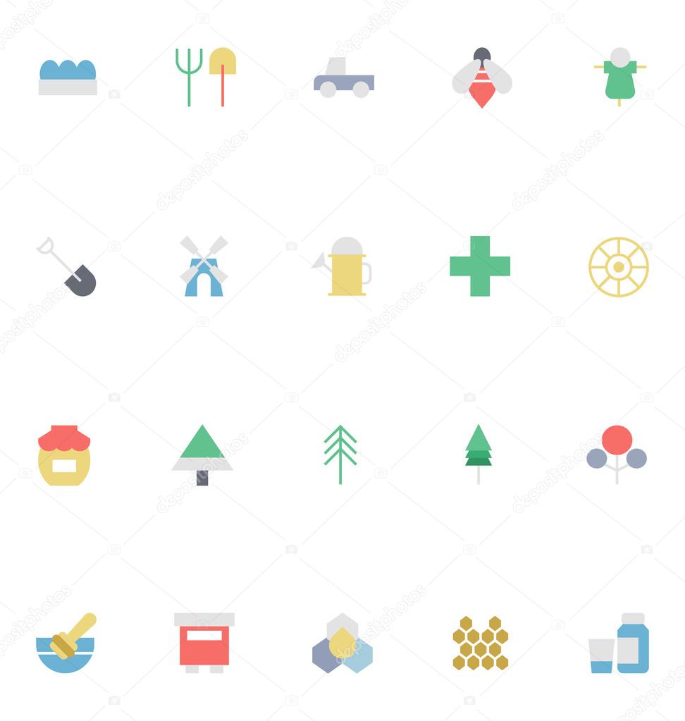 Agriculture Colored Vector Icons 3