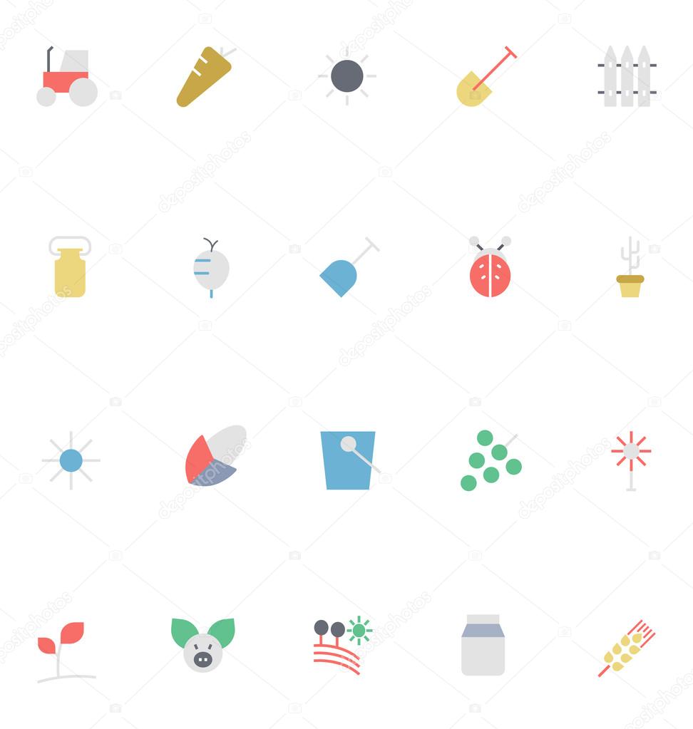 Agriculture Colored Vector Icons 2