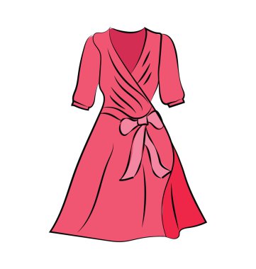 Kadın elbise renkli vektör simgesi