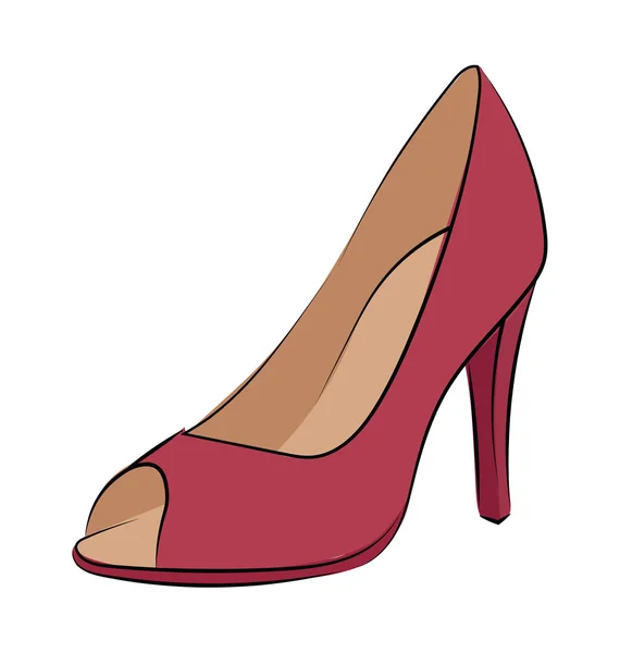 Heel shoes Hand Drawn Colored Vector Icon — Stock Vector