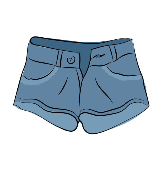 Shorts Hand Drawn Colored Vector Icon