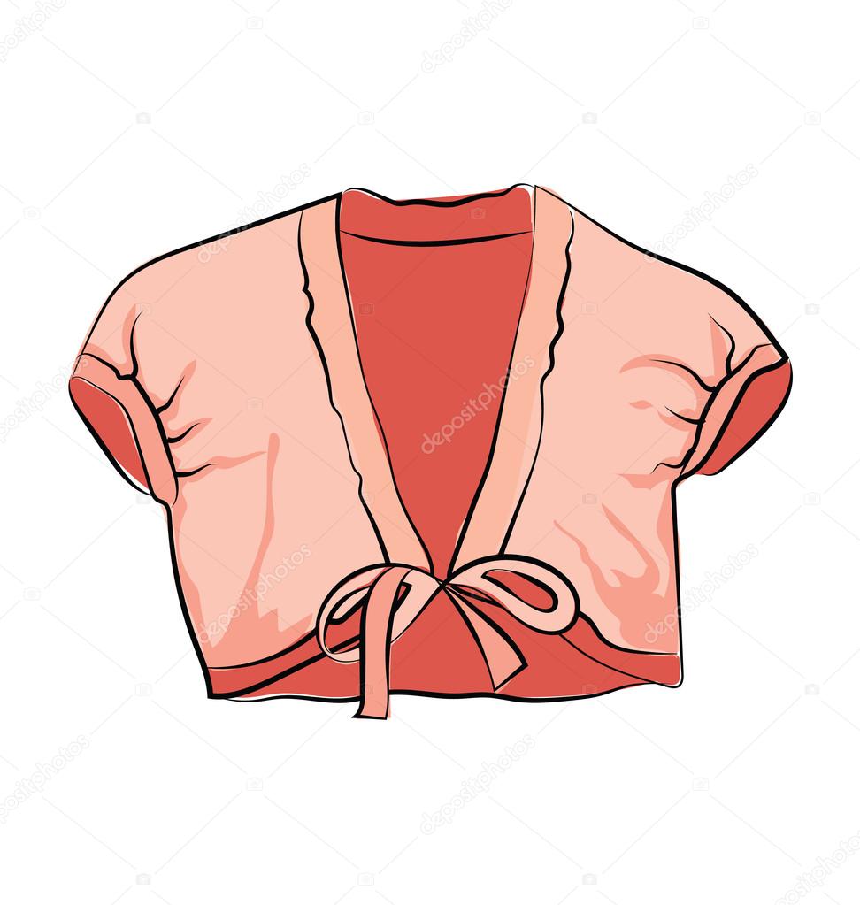 Woman Top Hand Drawn Colored Vector Icon