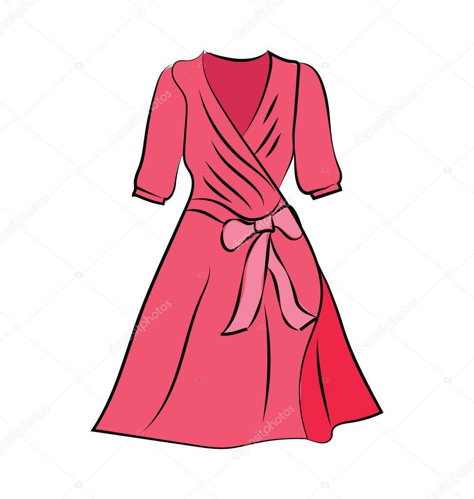 Woman Dress Colored Vector Icon