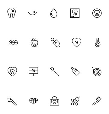 Dental Line Vector Icons 4