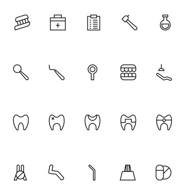 Dental Line Vector Icons 6