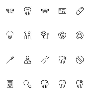 Dental Line Vector Icons 3
