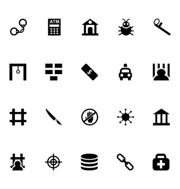 Suç vektör simgeler 5