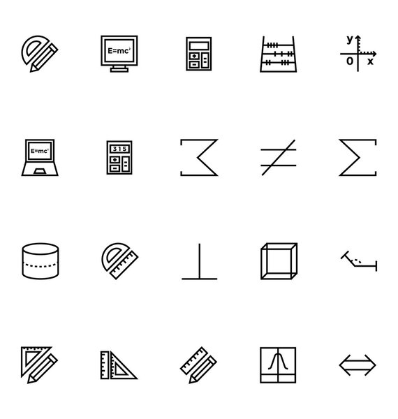 Mathematics Vector Icons 4