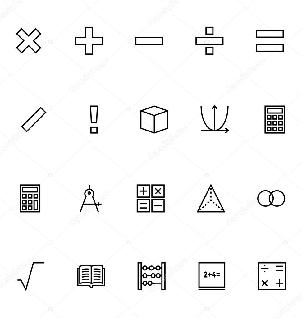 Mathematics Vector Icons 1