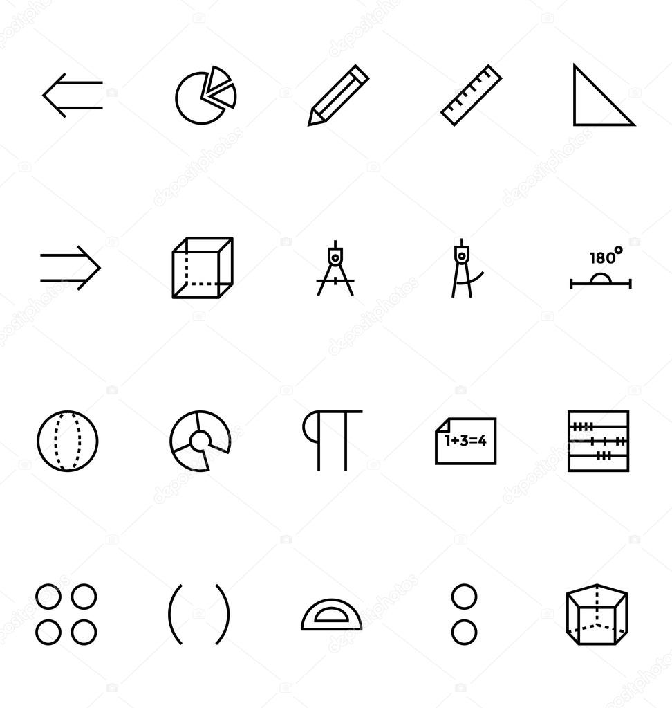 Mathematics Vector Icons 3