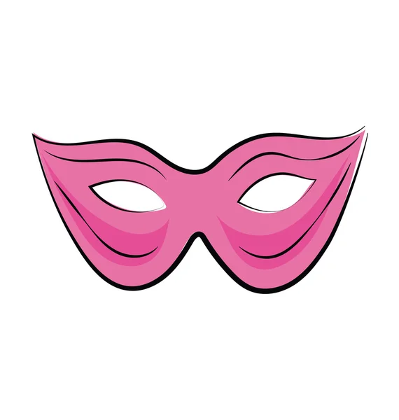 Carnaval masker Hand getekend gekleurde Vector Icon — Stockvector