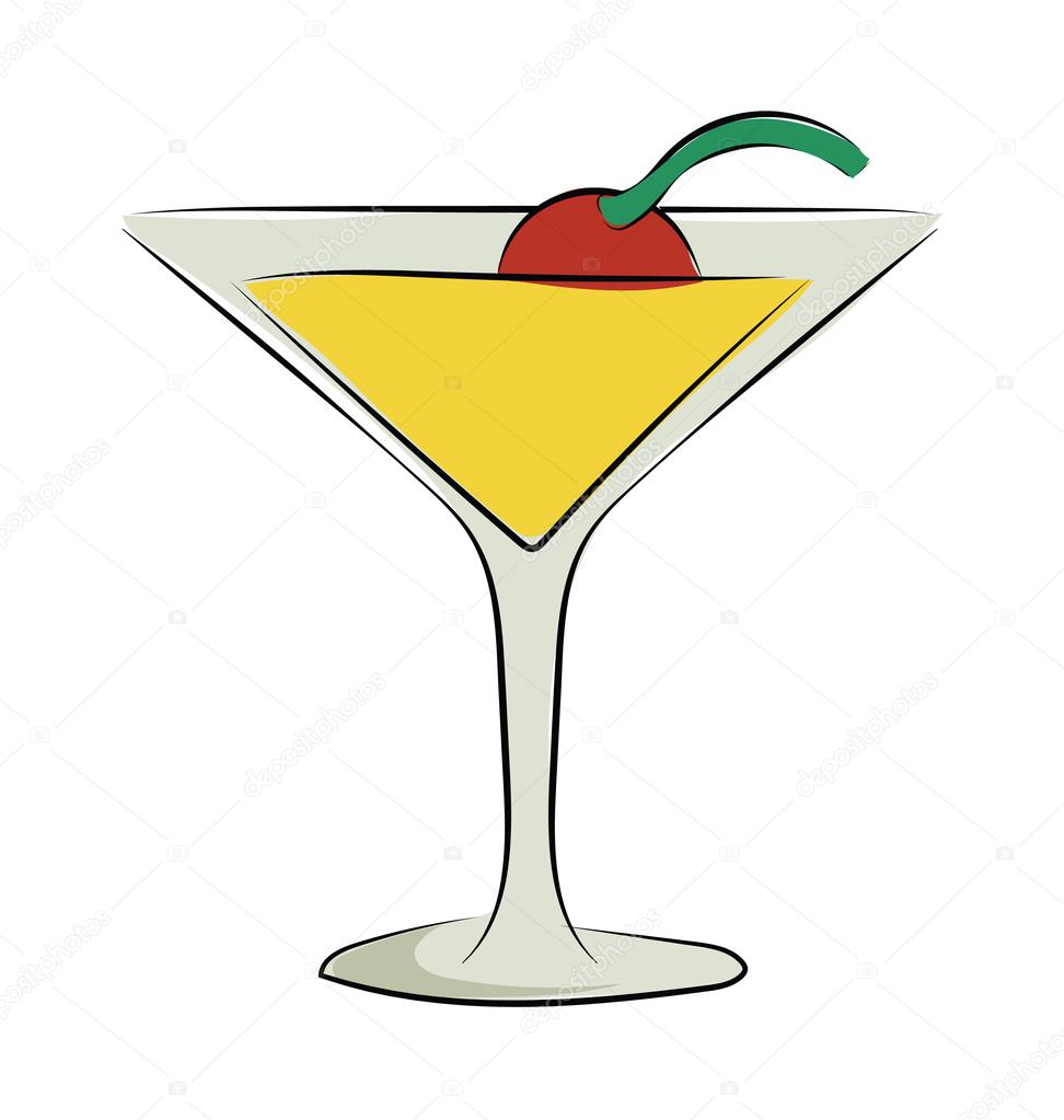 Cocktail Colored Sketchy Vector Icon